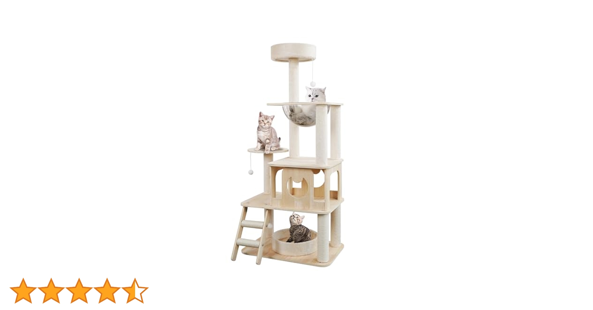 Amazon | YUCHONG キャットタワー 木製 猫タワー 高さ134cm展望